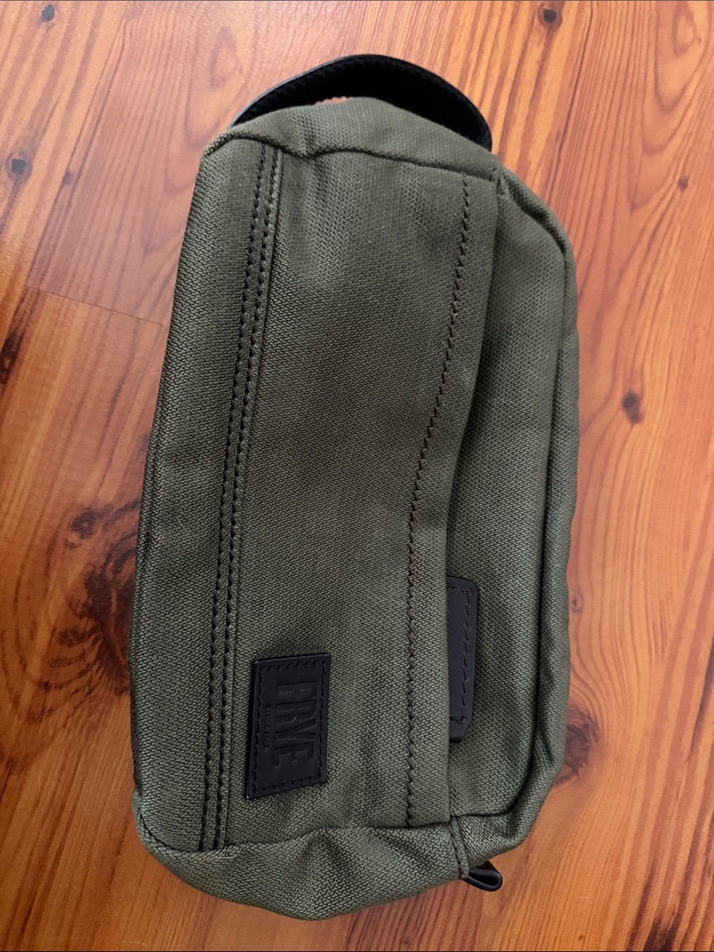 Frye Olive Canvas Carter Dopp Kit with Leather trim - Picture 10 of 13
